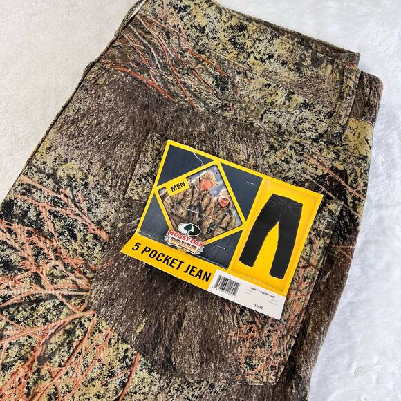 Mossy Oak 5 Pocket Jeans Men's size 34X30 NWT Straight Leg camo camouflage - Picture 8 of 8